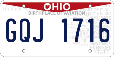 OH license plate GQJ1716