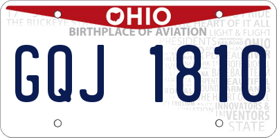 OH license plate GQJ1810