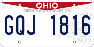 OH license plate GQJ1816