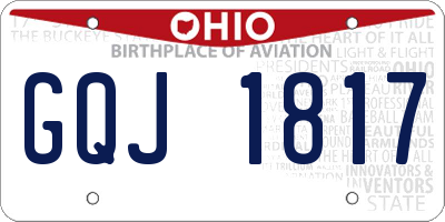 OH license plate GQJ1817