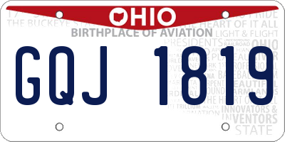 OH license plate GQJ1819