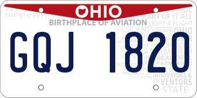 OH license plate GQJ1820