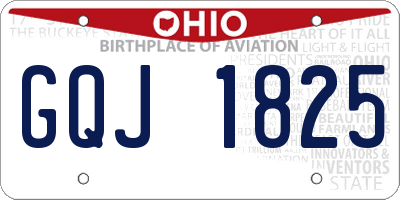 OH license plate GQJ1825