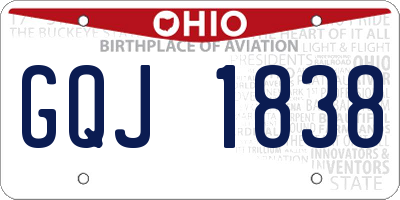 OH license plate GQJ1838