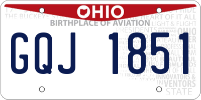 OH license plate GQJ1851