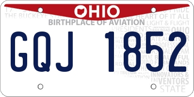 OH license plate GQJ1852