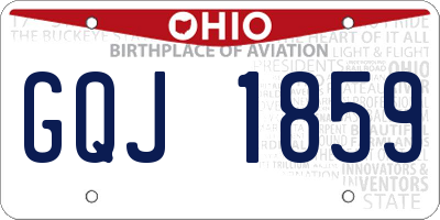OH license plate GQJ1859