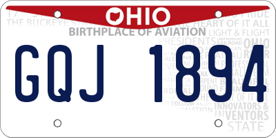 OH license plate GQJ1894