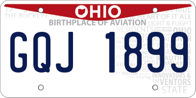 OH license plate GQJ1899