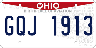 OH license plate GQJ1913