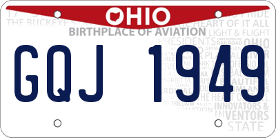OH license plate GQJ1949
