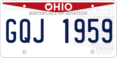 OH license plate GQJ1959