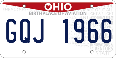 OH license plate GQJ1966