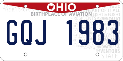 OH license plate GQJ1983