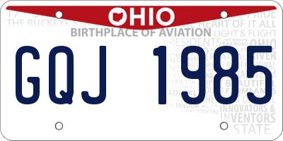 OH license plate GQJ1985