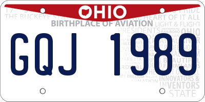 OH license plate GQJ1989