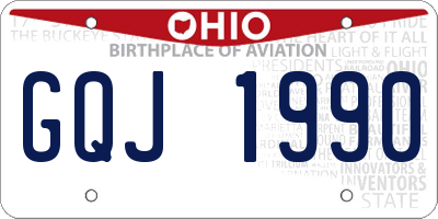 OH license plate GQJ1990