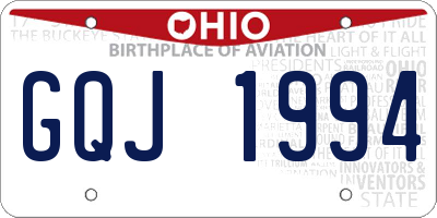 OH license plate GQJ1994