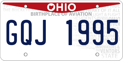 OH license plate GQJ1995