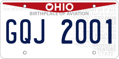 OH license plate GQJ2001