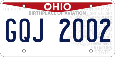 OH license plate GQJ2002