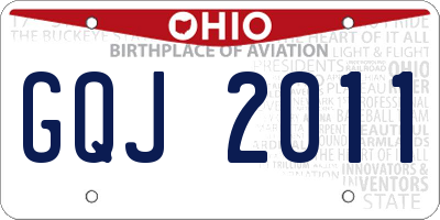 OH license plate GQJ2011