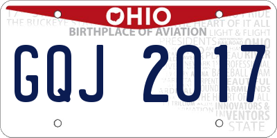 OH license plate GQJ2017