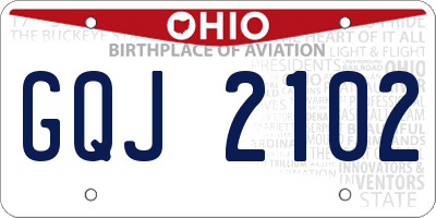 OH license plate GQJ2102