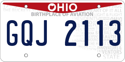 OH license plate GQJ2113