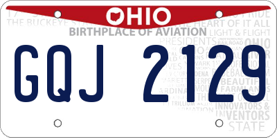 OH license plate GQJ2129