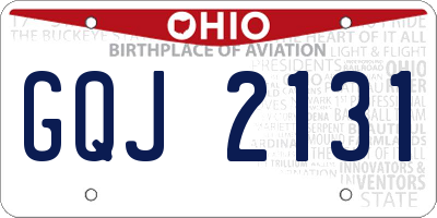 OH license plate GQJ2131