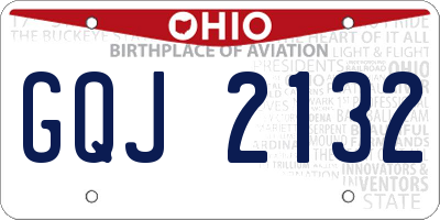 OH license plate GQJ2132