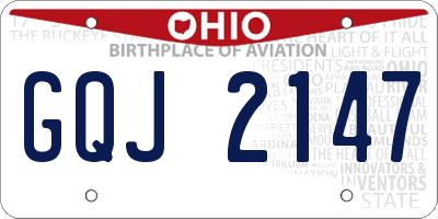 OH license plate GQJ2147