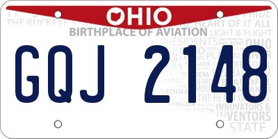 OH license plate GQJ2148