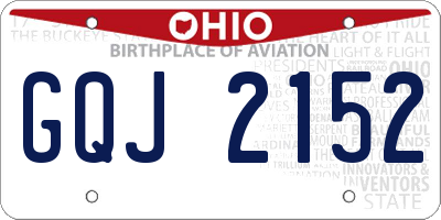 OH license plate GQJ2152