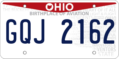 OH license plate GQJ2162