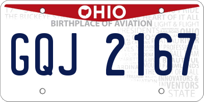 OH license plate GQJ2167
