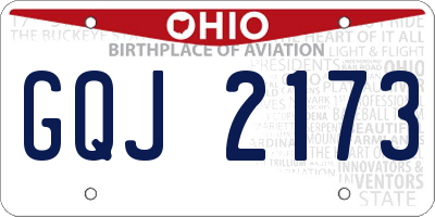 OH license plate GQJ2173