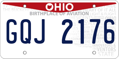 OH license plate GQJ2176