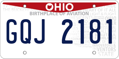 OH license plate GQJ2181