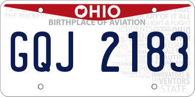 OH license plate GQJ2183