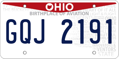OH license plate GQJ2191