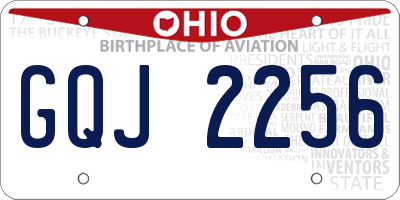 OH license plate GQJ2256