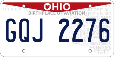 OH license plate GQJ2276