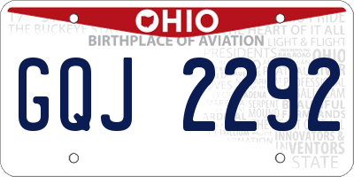 OH license plate GQJ2292