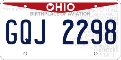 OH license plate GQJ2298