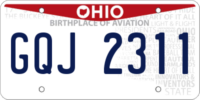 OH license plate GQJ2311