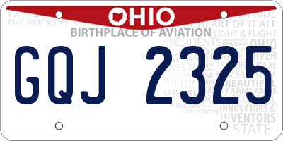 OH license plate GQJ2325