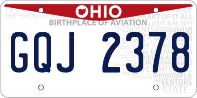 OH license plate GQJ2378