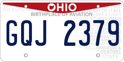 OH license plate GQJ2379